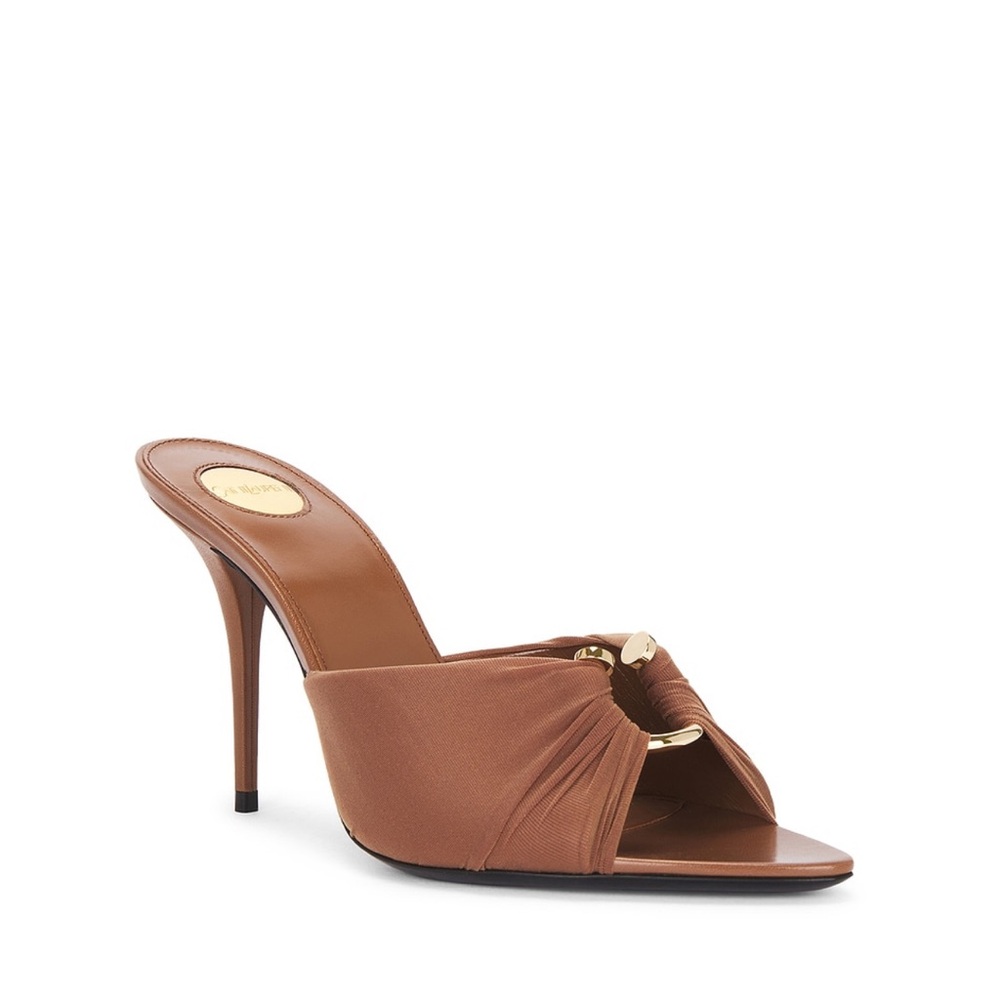 SAINT LAURENT
Gippy Mule Sandal in Cappuccino & Dark Cappuccino - Picture 4 of 9